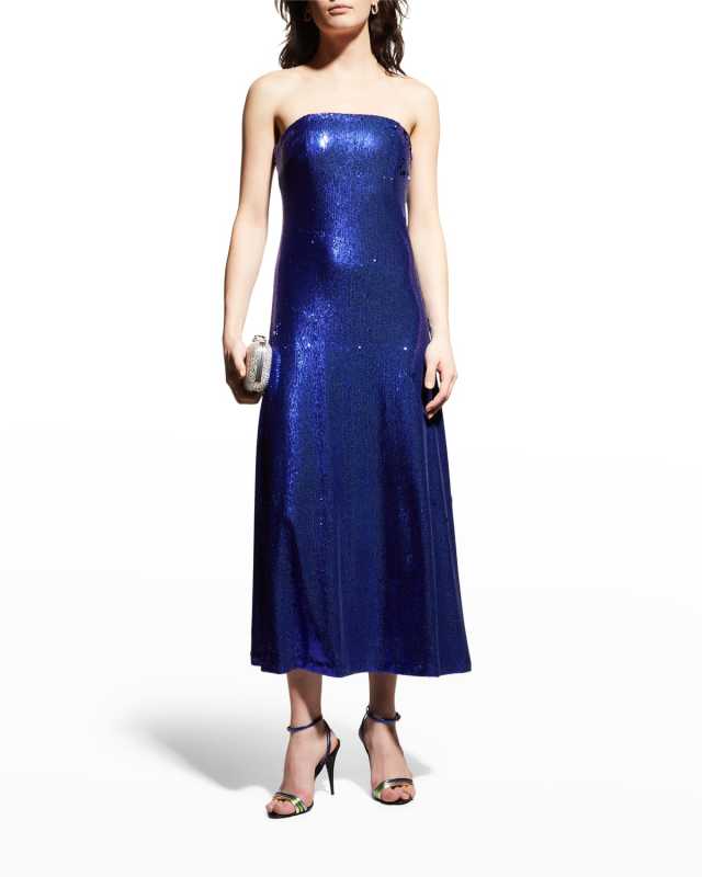 Talia Sequin Strapless Gown